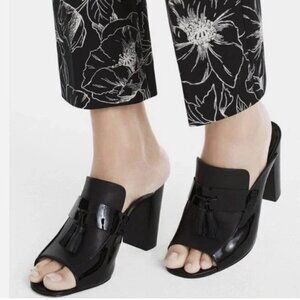 White House Black Market ARIAH Patent Leather Tassel Mule Size 6.5M
